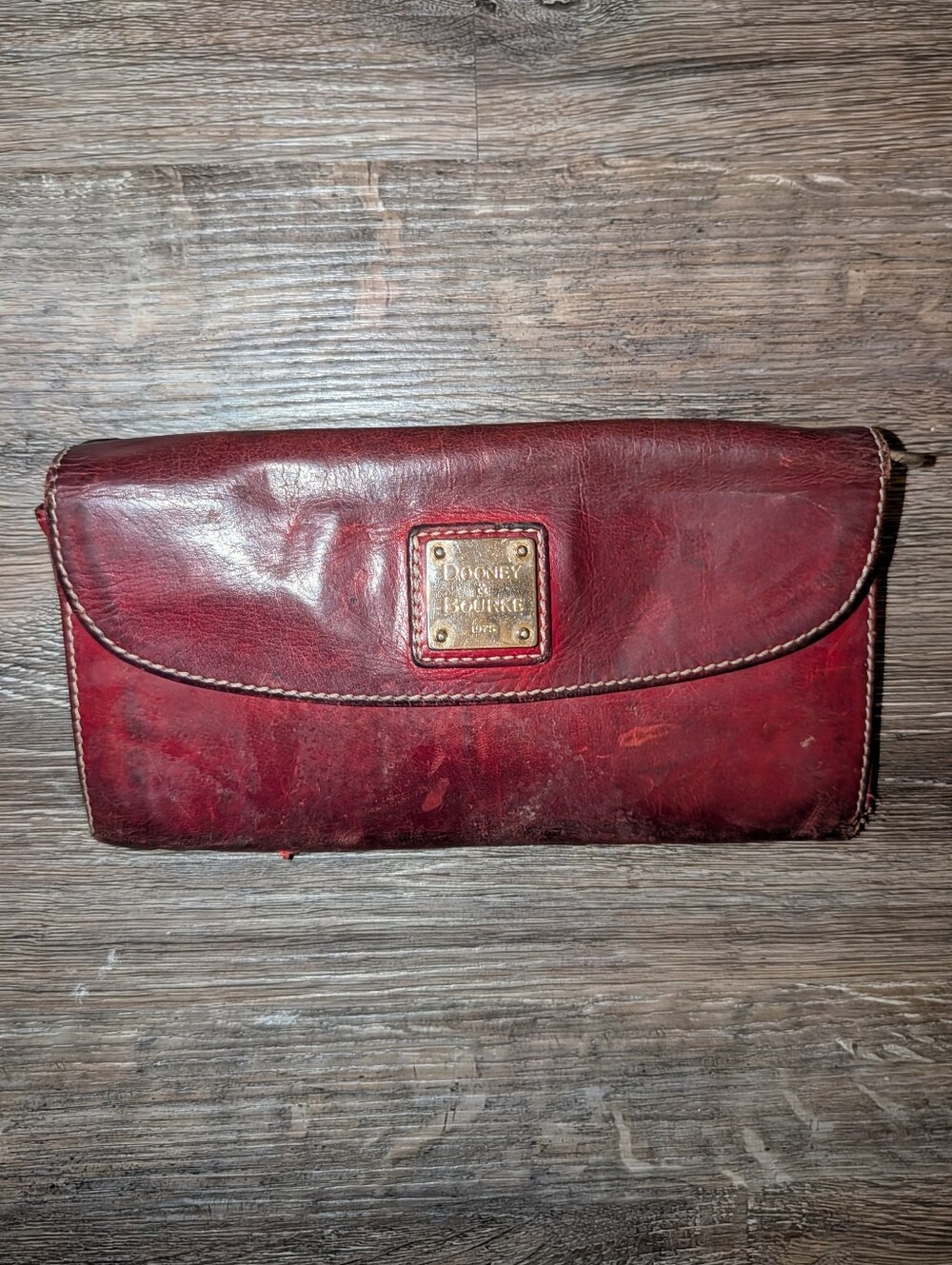 Vintage Dooney & Bourke Burgundy Leather Wallet